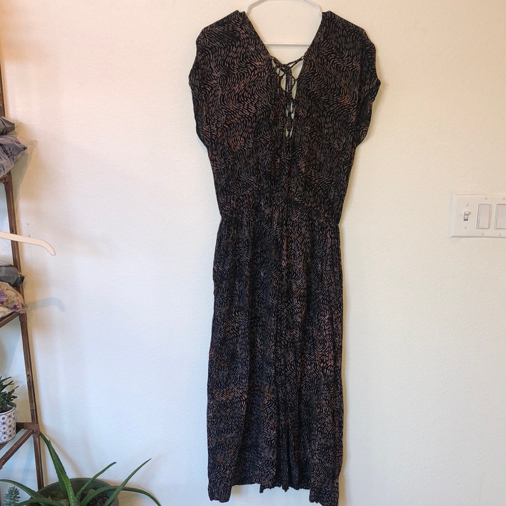 Cost Plus World Market Black and Gold V-Neck Jumpsuit - Picture 8 of 8